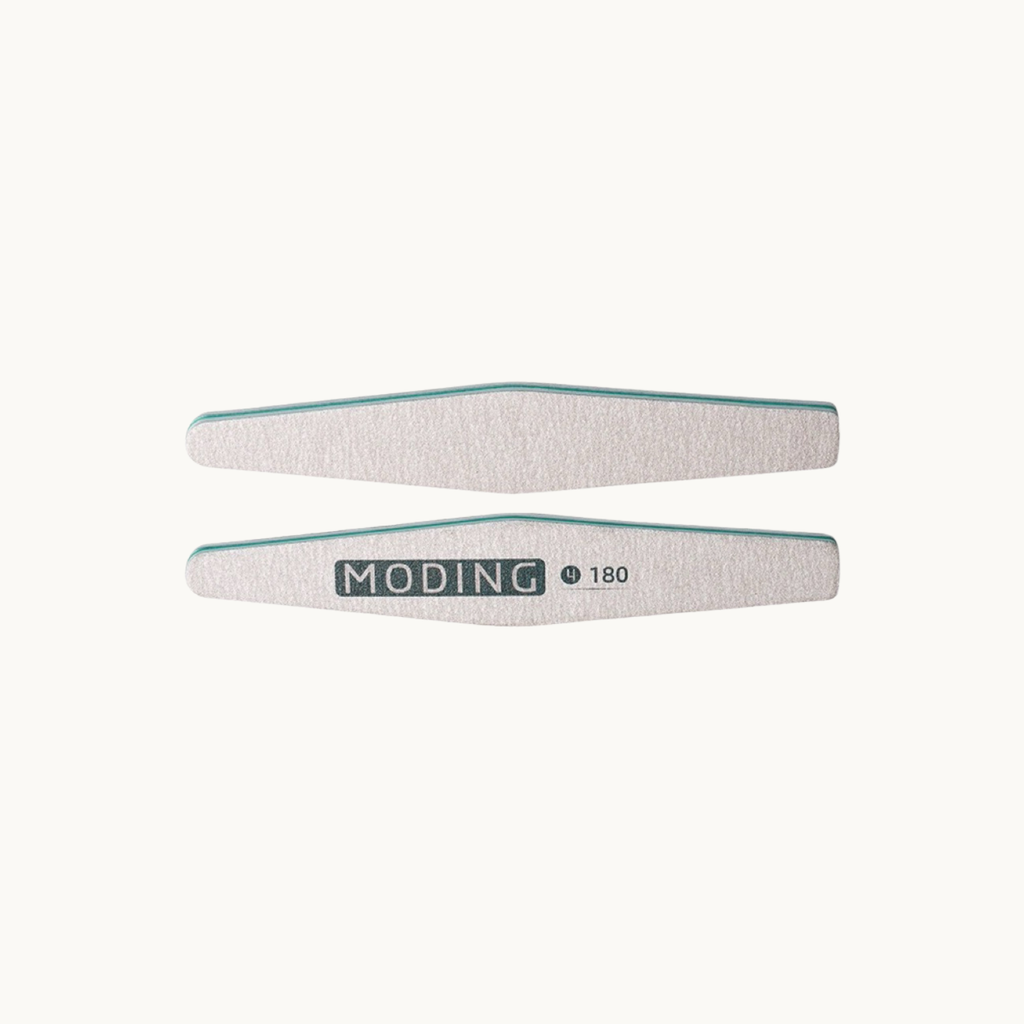 MODING 2nd generation diamond-shaped 180 grit zebra nail file for fine surface filing and smoothing