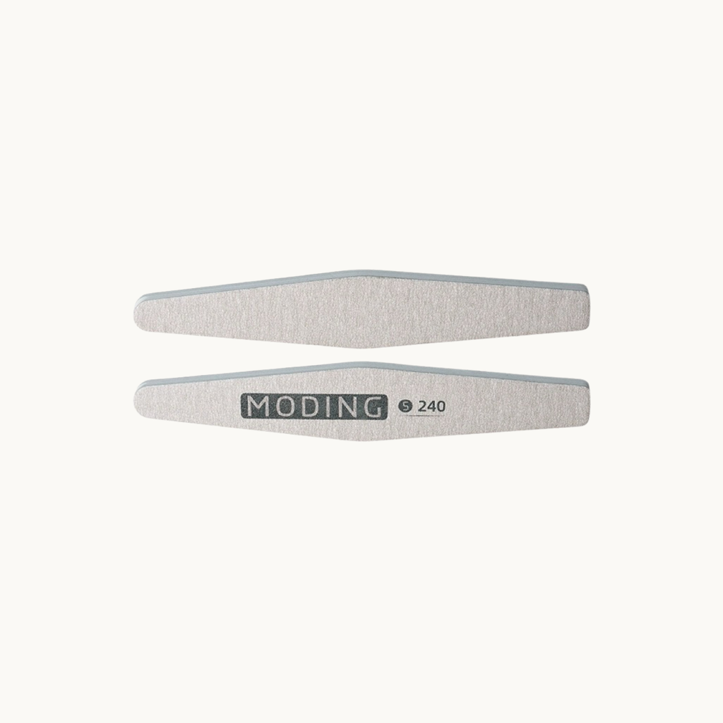 MODING 2nd generation diamond-shaped 240 grit zebra nail file for ultra-fine surface smoothing and natural nail refinement