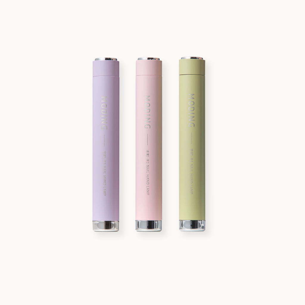 MODING portable mini pen-style UV LED nail lamp in three colors for quick gel curing