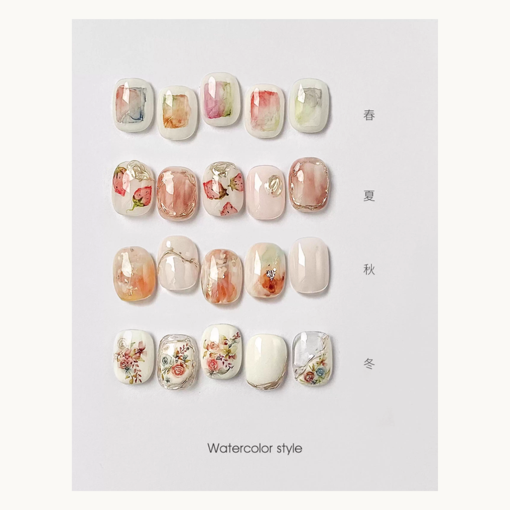 Close-up of MODING solid watercolor palette with 36-color swatch card and brush, suitable for fine nail art detailing.