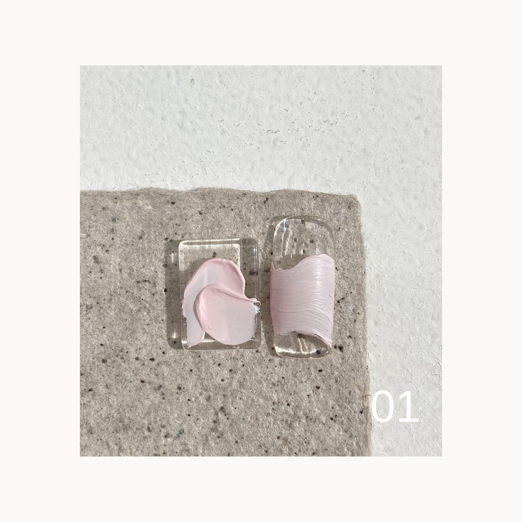 Soft blush pastel texture art gel swatch from QINGYOU Lilac Ballet Palette