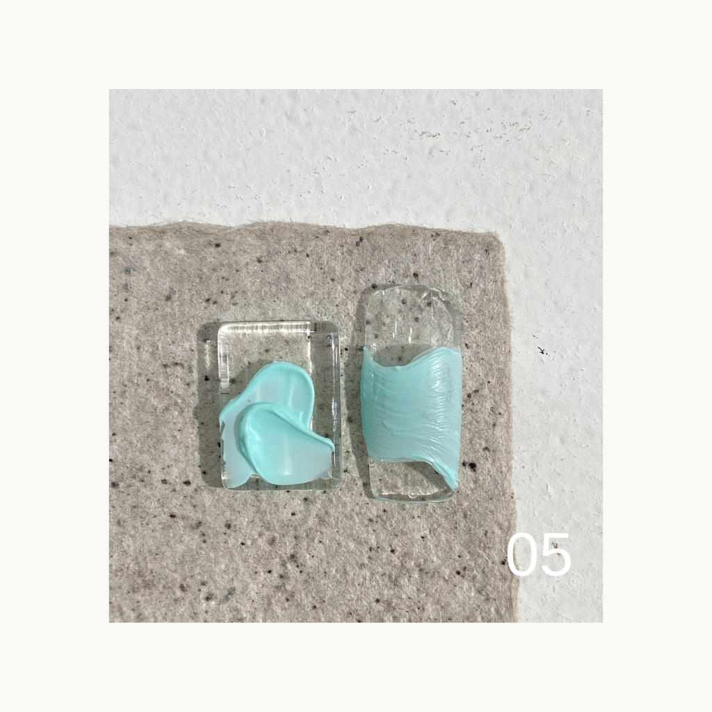 Aqua mint pastel texture art gel swatch from QINGYOU Lilac Ballet Palette