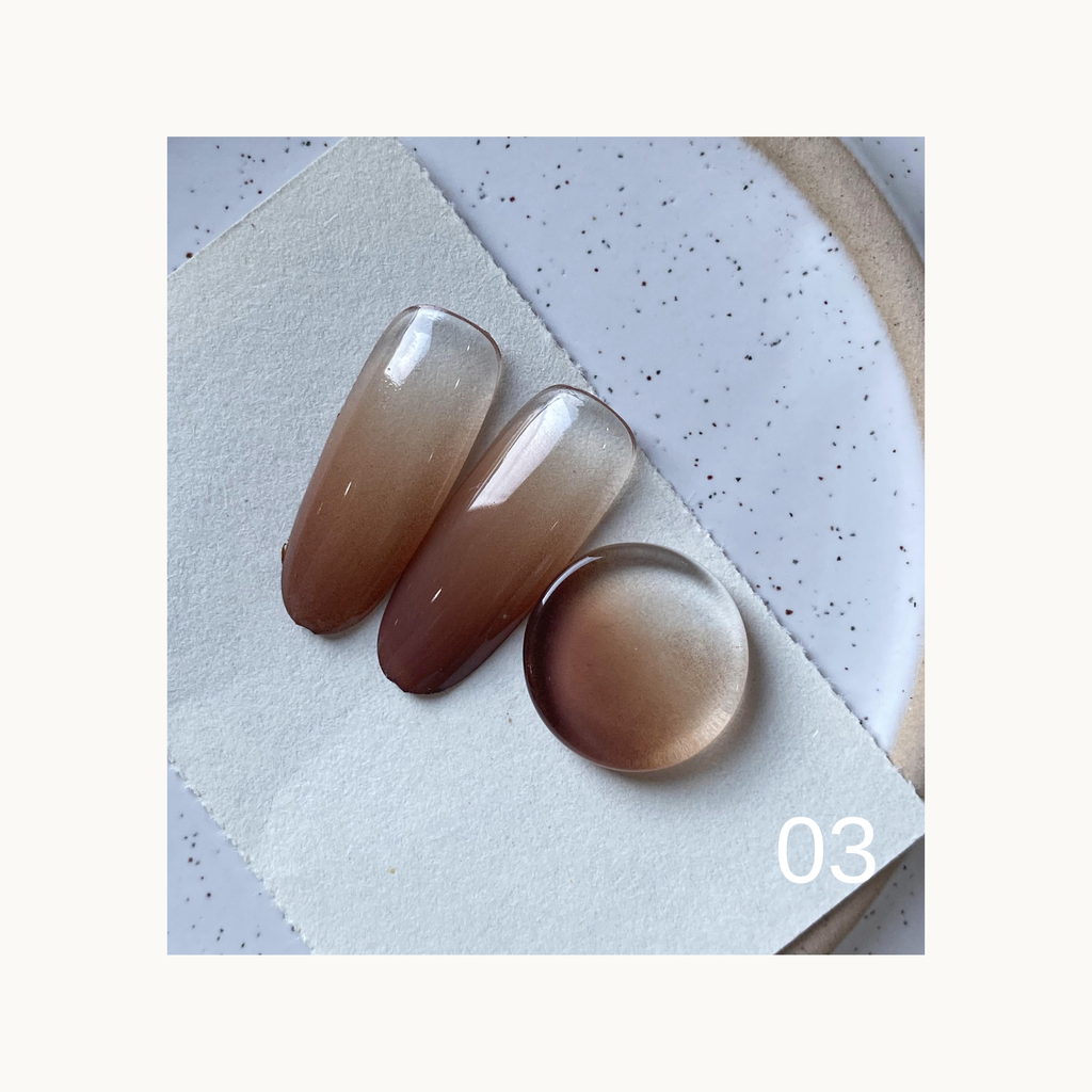 Mocha brown gradient solid gel swatch from QINGYOU Cube Master Palette