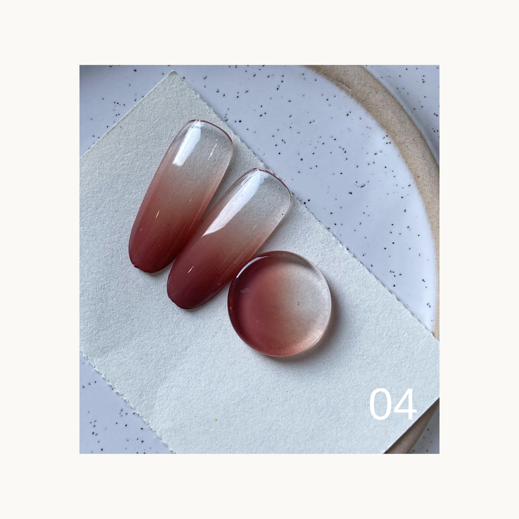 Rose tea pink-brown gradient solid gel swatch from QINGYOU Cube Master Palette