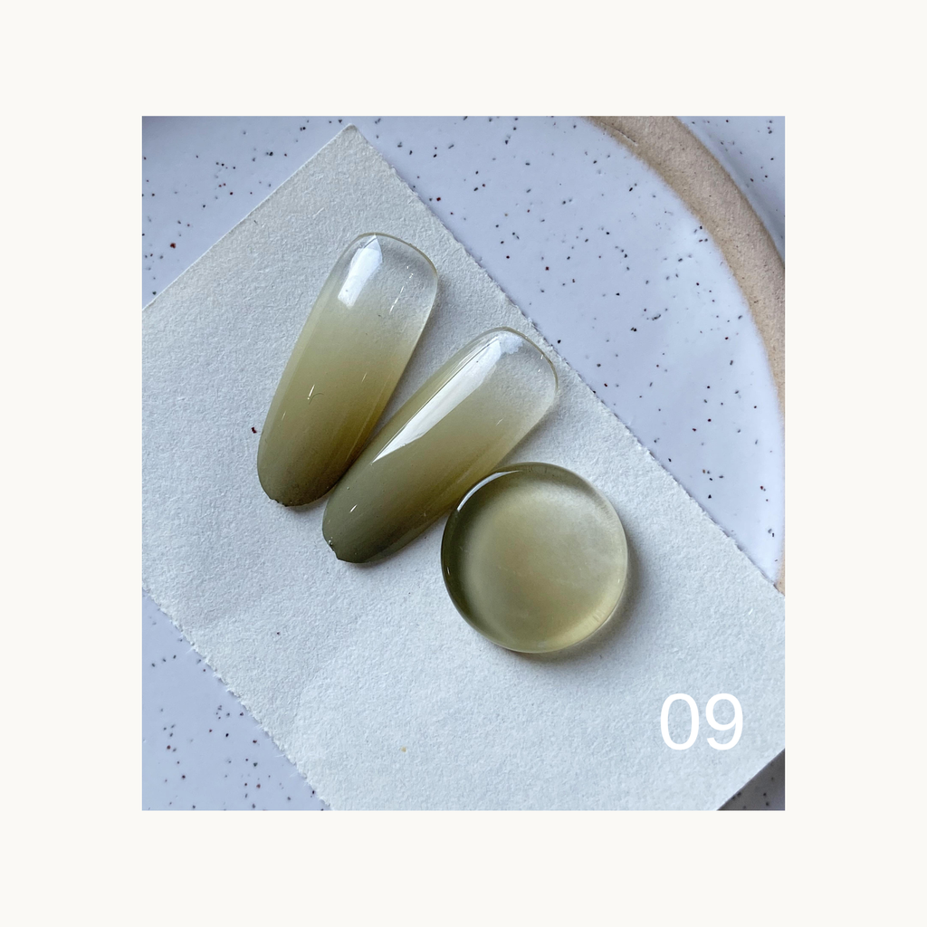 Olive grey earthy gradient solid gel swatch from QINGYOU Cube Master Palette