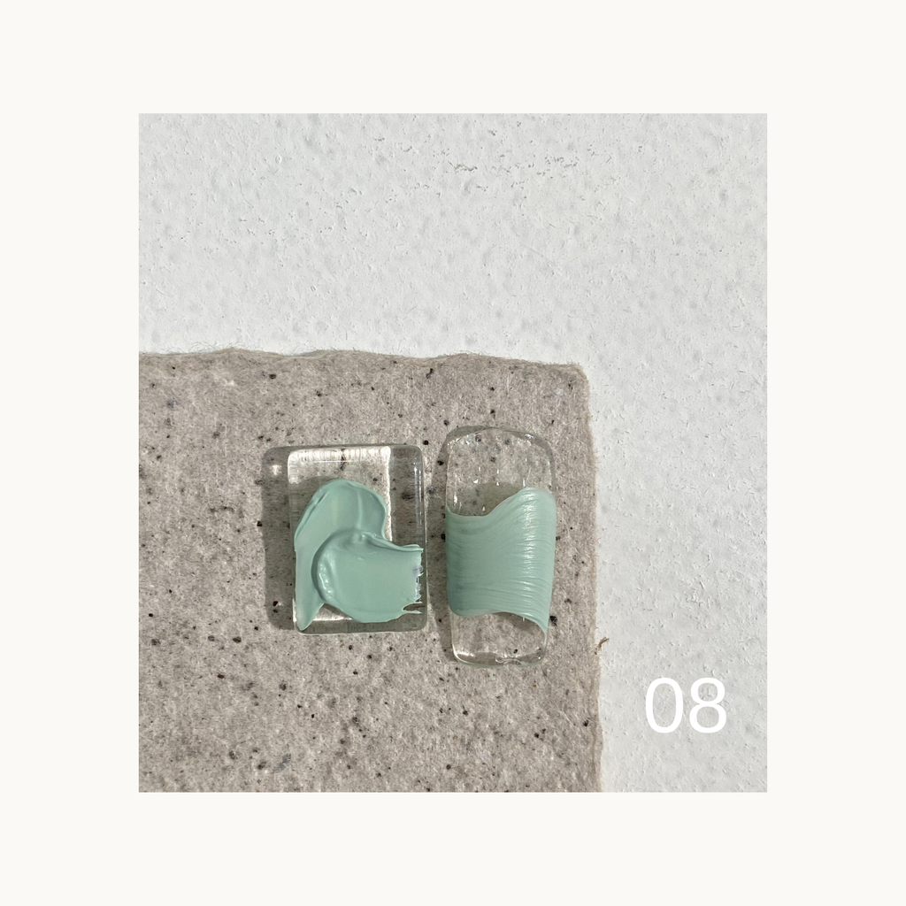 Shade 08 mint tea green solid creamy gel for textured nail effects and sculpting