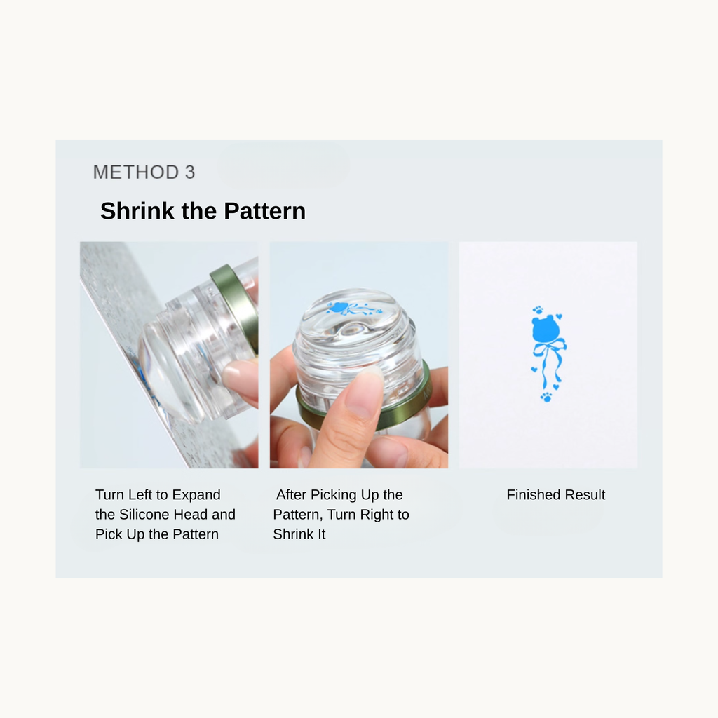 How to shrink nail art patterns using MR NAIL capsule stamper adjustable screw base