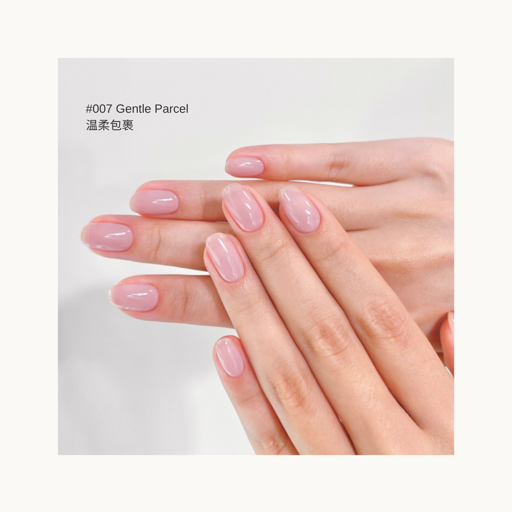 Warm nude-pink translucent nail color – MODING 007 Gentle Parcel