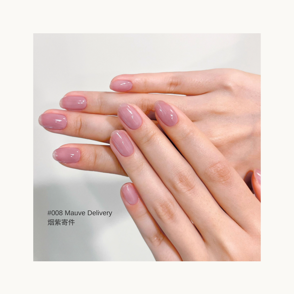 Muted mauve sheer gel polish with a smooth shine – MODING 008 Mauve Delivery