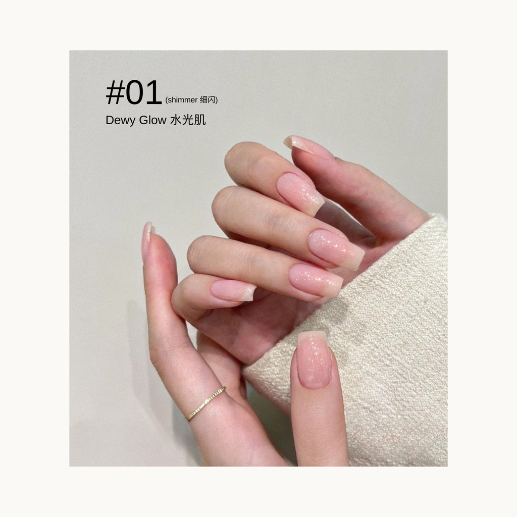 MODING #01 Dewy Glow builder/base gel — sheer dewy nude for natural gloss nails