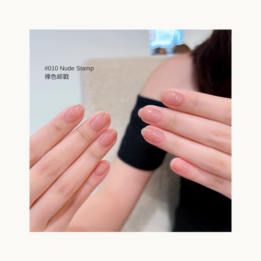 Natural beige-nude sheer gel polish – MODING 010 Nude Stamp