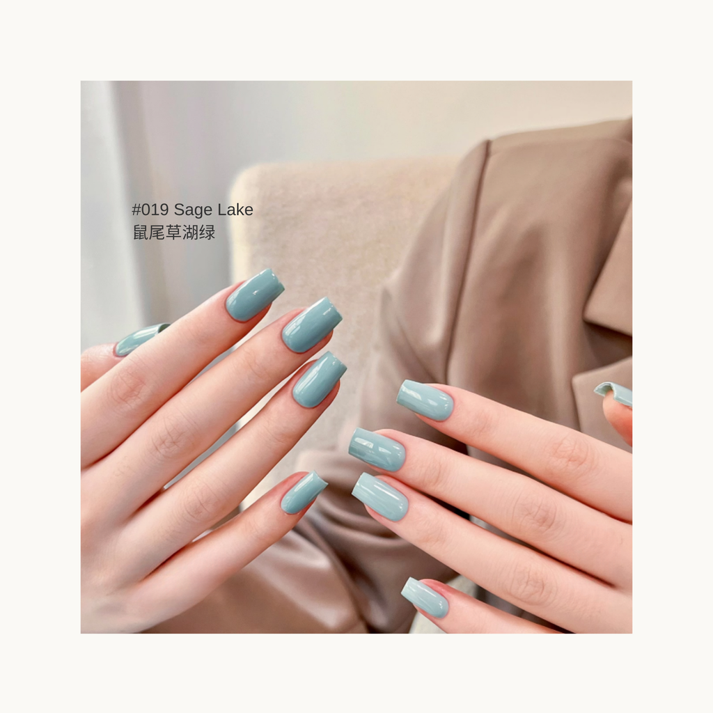 Muted sage lake-green gel polish O19 Sage Lake – MODING Soft-Fur Letter Series
