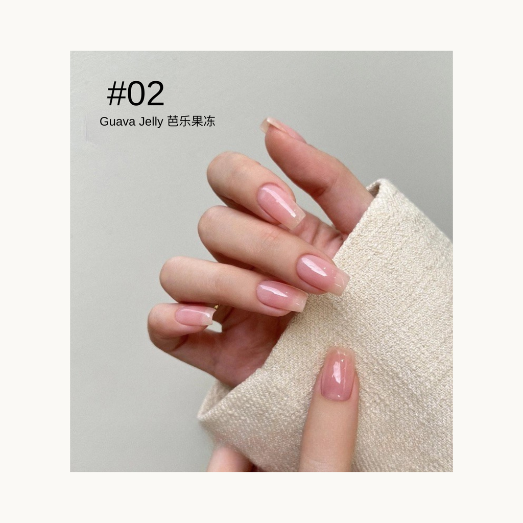 MODING #02 Guava Jelly builder/base gel — soft pink-jelly nude for translucent manicure