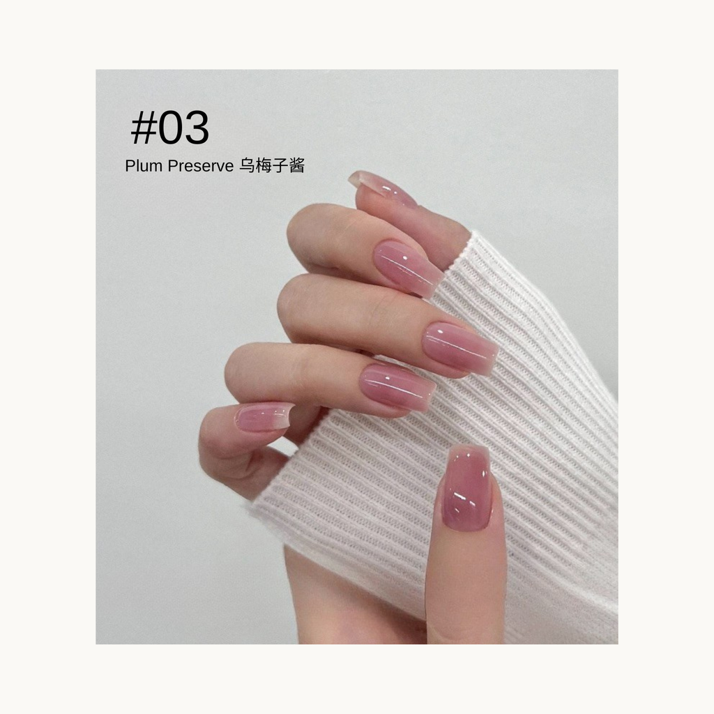 MODING #03 Plum Preserve builder/base gel — muted plum-pink sheer builder for warm nude looks