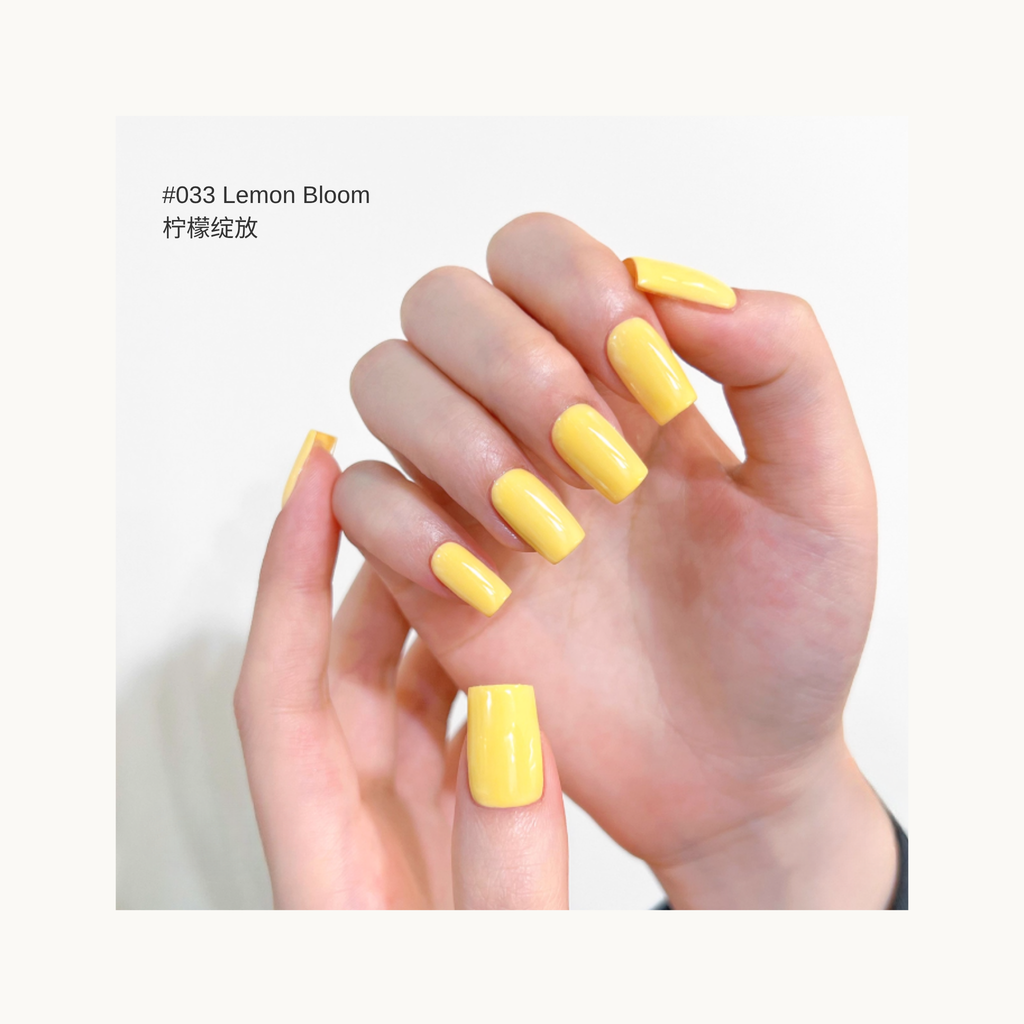 Sunny Butter O33 bright butter yellow gel nail polish swatch