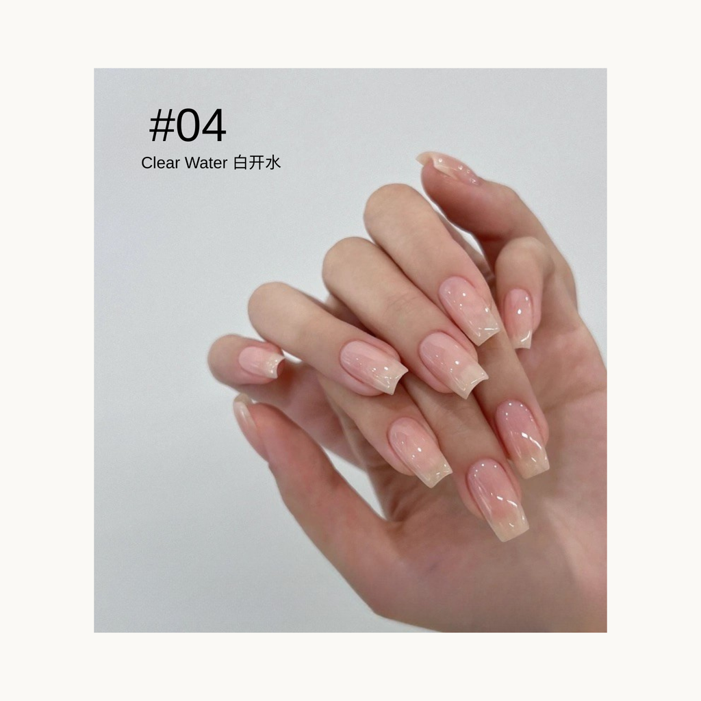 MODING #04 Clear Water builder/base gel — ultra-sheer clear nude base for natural overlay