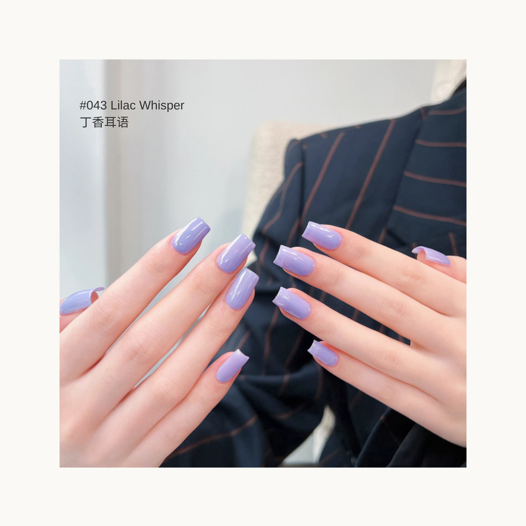 Soft Lilac O43 soft pastel lilac gel nail polish swatch