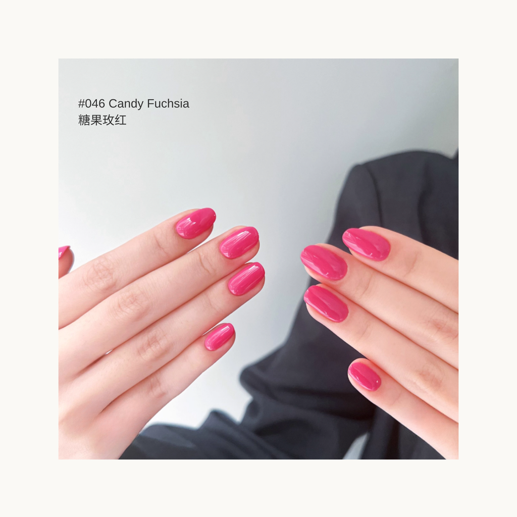 Fuchsia Shine O46 vivid fuchsia pink gel nail polish swatch