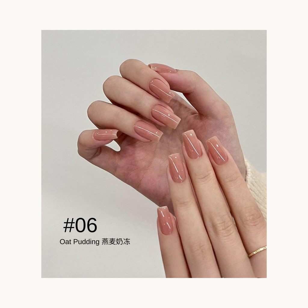 MODING #06 Oat Pudding builder/base gel — warm oat-toned sheer base for soft skin-matching nails