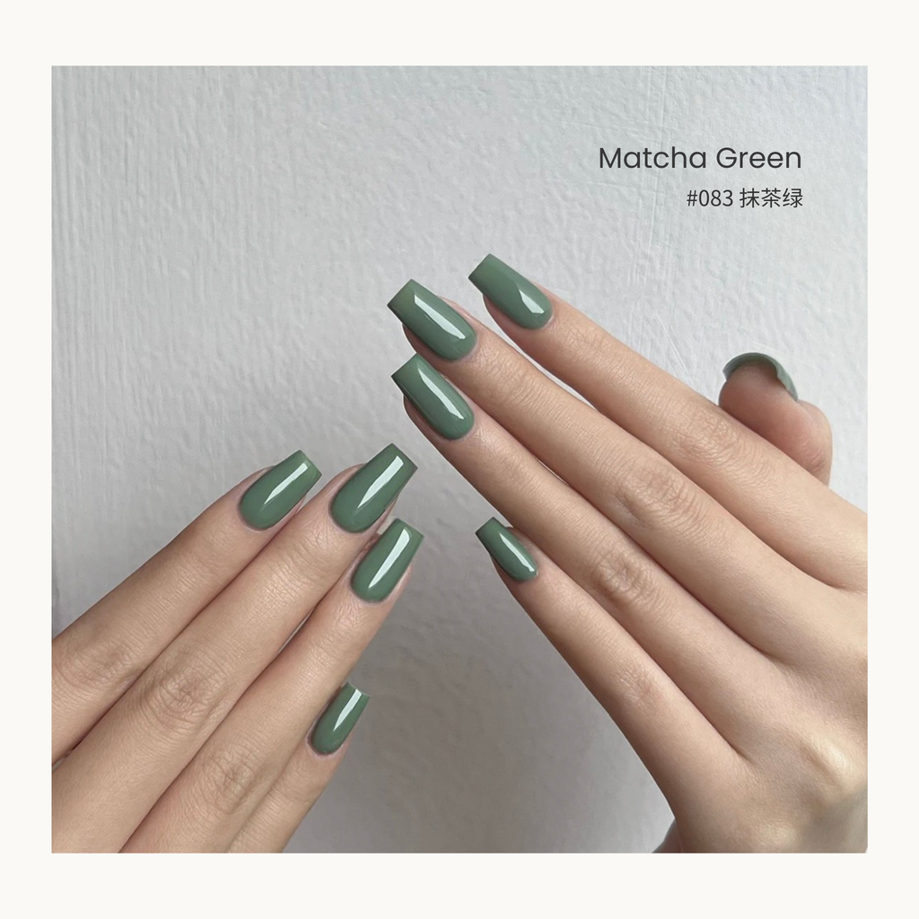 0-additive formula MODING “WÚ 無” Rain-Wet Greenhouse Collection Bottle Gel #083 Matcha Seed 豆蔻种子绿, muted green jelly tone with soft natural finish.