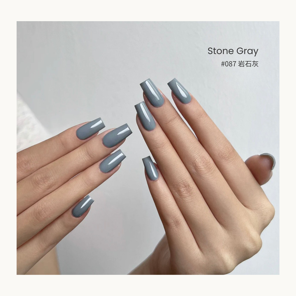 H0-additive formula MODING “WU 無” Series Azure Bamboo Hills Bottle Gel #087 Stone Gray 岩石灰, stone-inspired neutral gray tone, calm and sophisticated.
