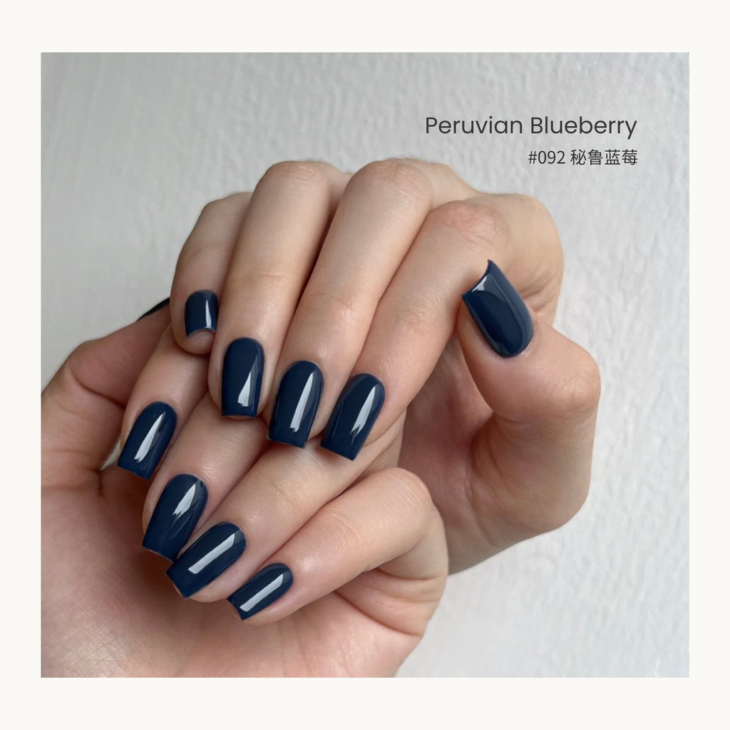 0-additive formula MODING “WU 無” Series Azure Bamboo Hills Bottle Gel #092 Peruvian Blueberry 秘鲁蓝莓, rich blueberry blue tone, modern and sophisticated.