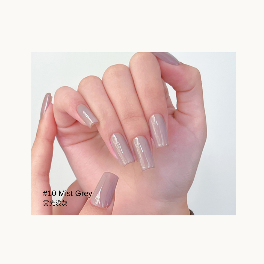MODING 10 Mist Grey semi-sheer cool grey nail gel