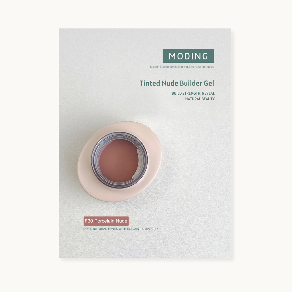 MODINGF30 Porcelain Nude tinted nude builder gel soft, natural tones with elegant simplicity