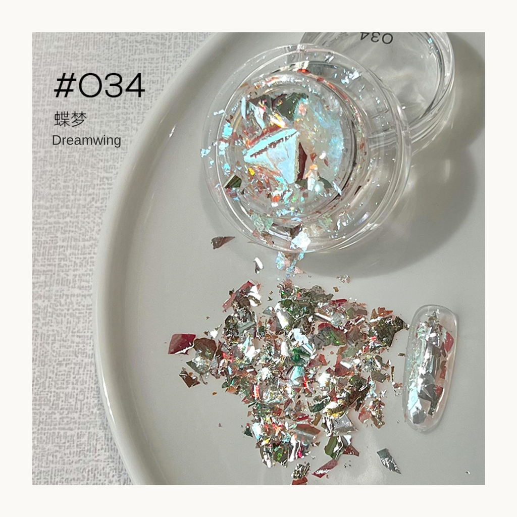 MODING Glowdream nail art effect powder including chrome, aurora, opal and foil textures.
