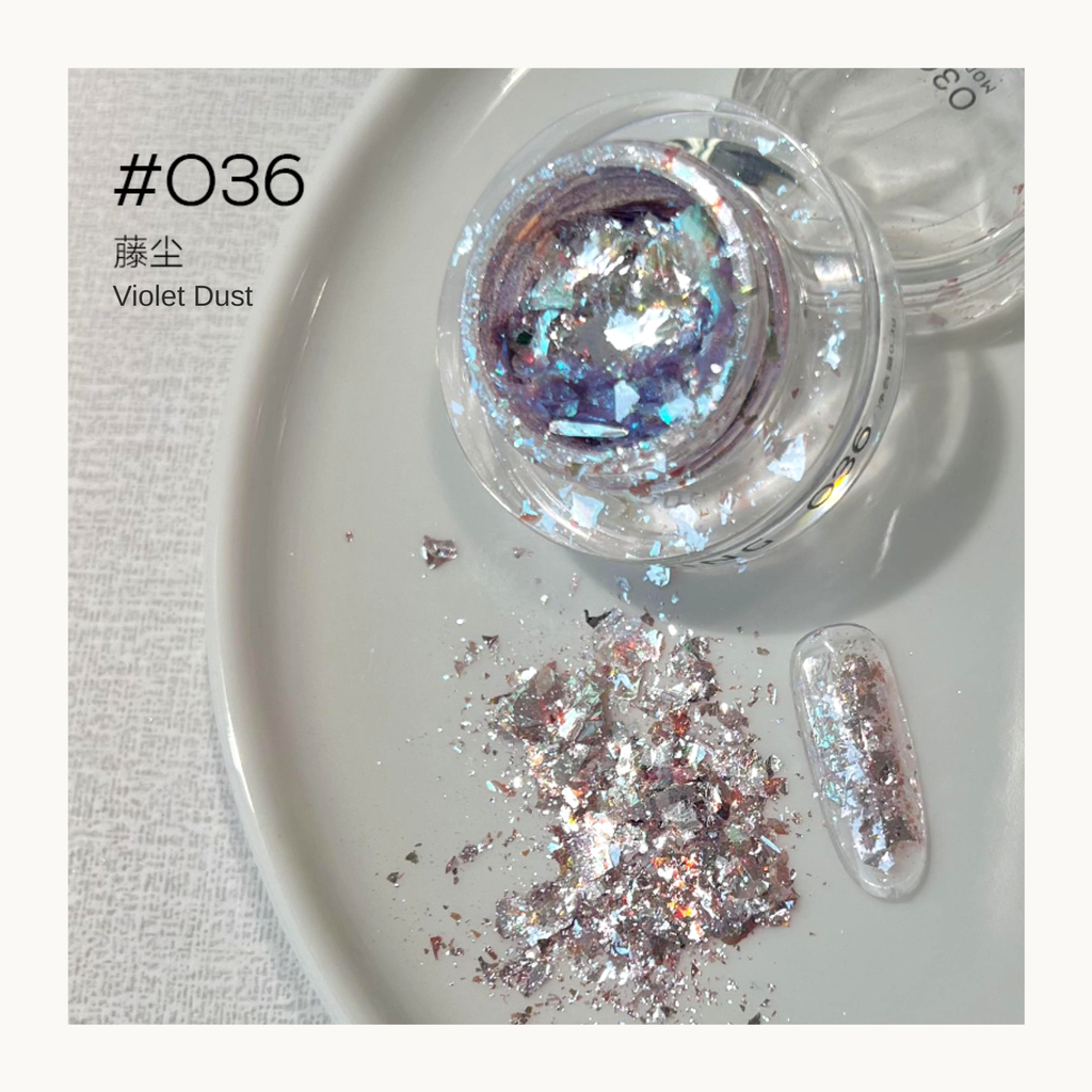 MODING Glowdream nail art effect powder including chrome, aurora, opal and foil textures.
