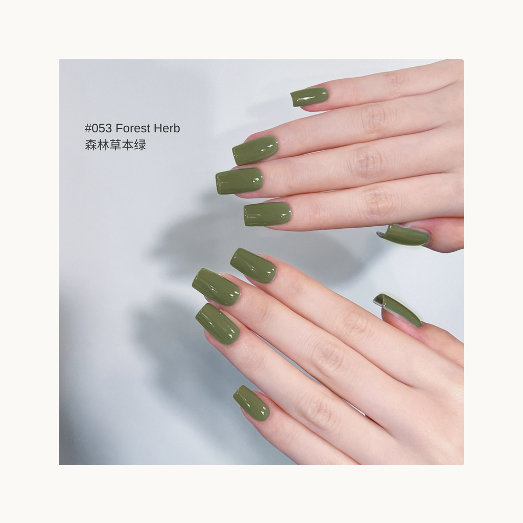 MODING M053 Forest Herb deep herbal green nail polish on nails