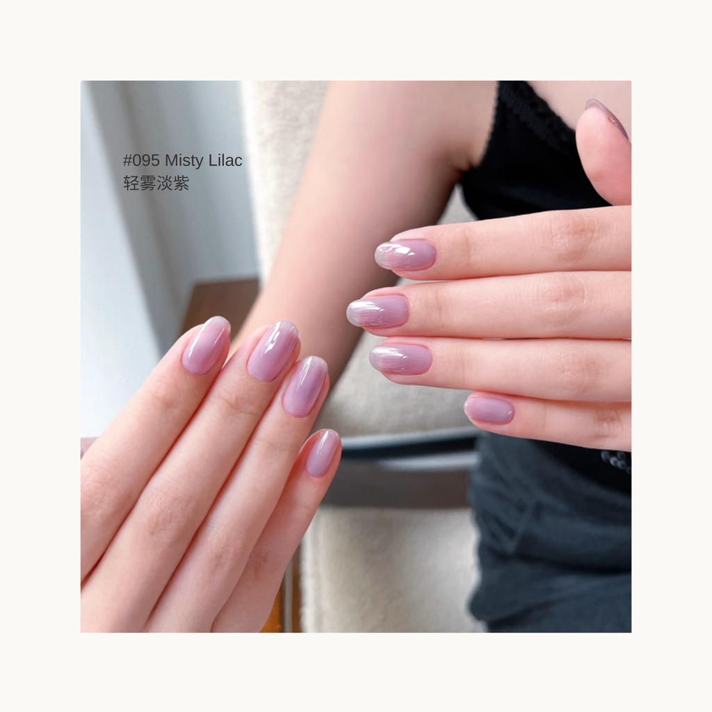 MODING M095 Misty Lilac sheer mauve gel polish swatch