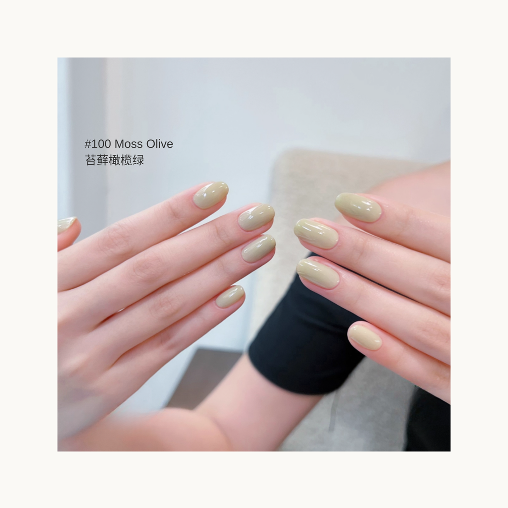 MODING M100 Moss Olive muted olive-green gel polish swatch