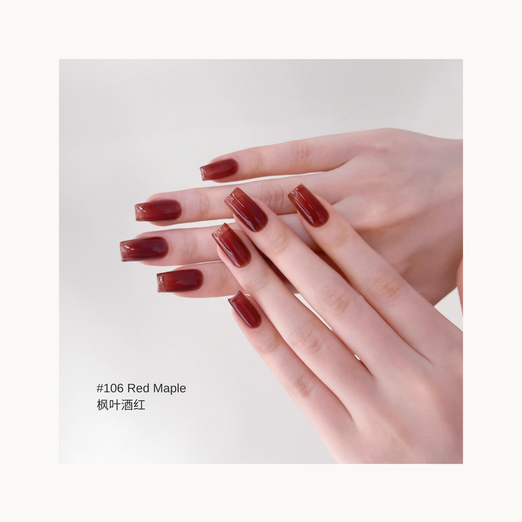 MODING M106 Red Maple deep maple-red gel polish swatch