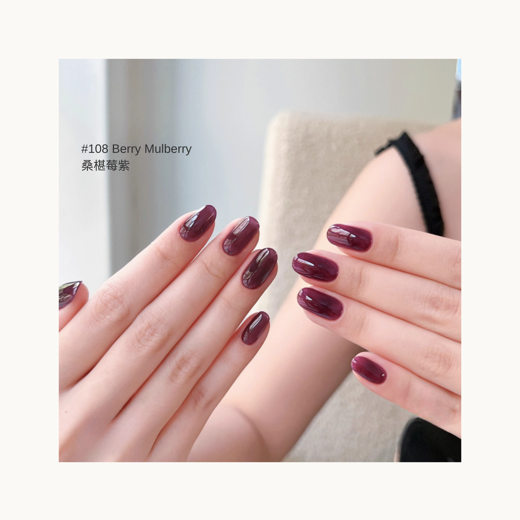 MODING M108 Berry Mulberry deep berry-purple gel polish swatch