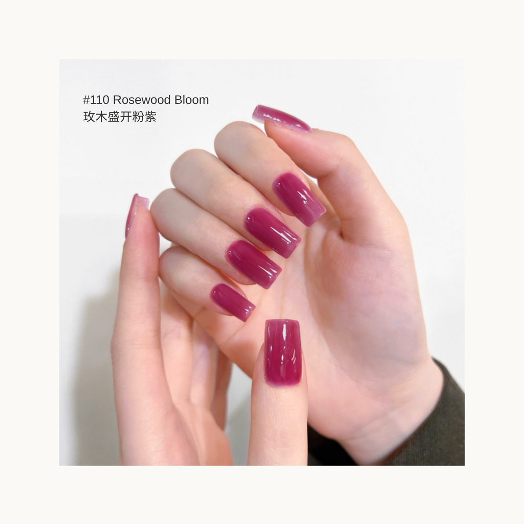 MODING M110 Rosewood Bloom rosy plum-pink gel polish swatch