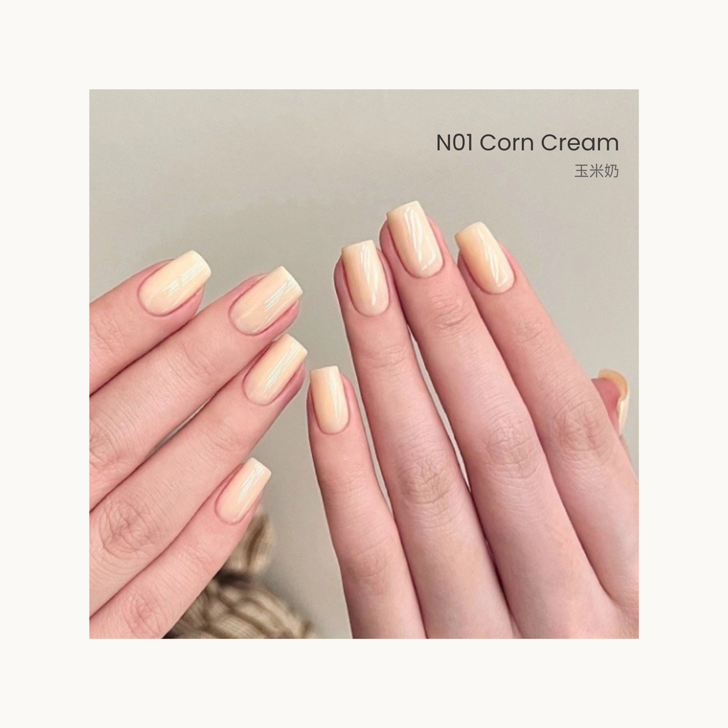 The HEMA-free,TPO-free,and TMPTA-free gel brand Moding South of France Vacation Collection Swatches of light nude shades from Moding French Collection, perfect for soft neutral manicures.