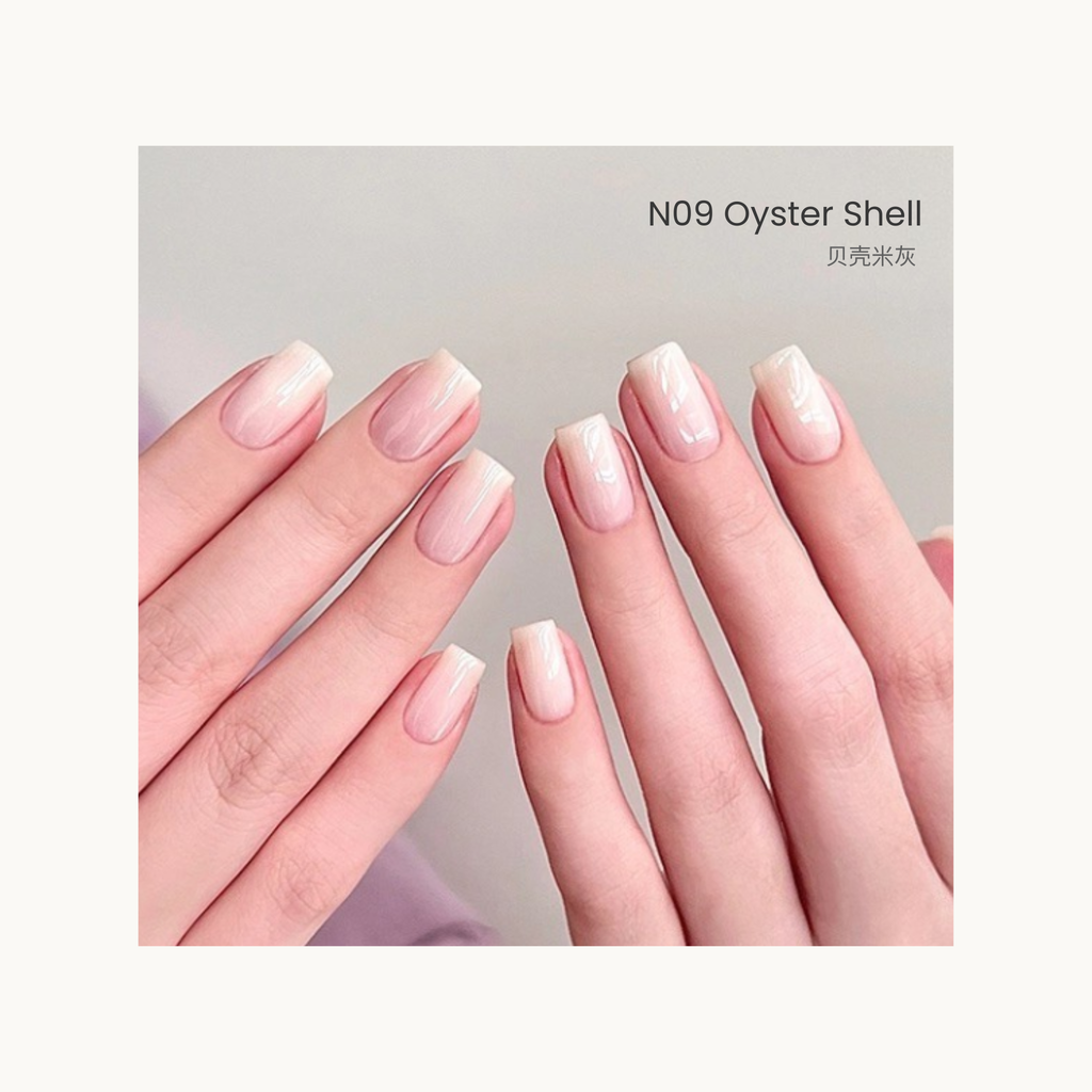 The HEMA-free,TPO-free,and TMPTA-free gel brand Moding South of France Vacation Collection Swatches of light nude shades from Moding French Collection, perfect for soft neutral manicures.