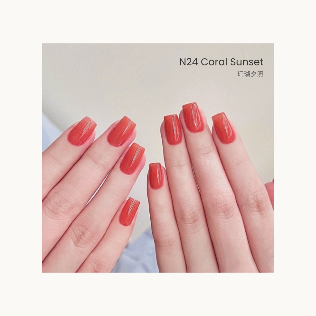 The HEMA-free,TPO-free,and TMPTA-free gel brand Moding South of France Vacation Collection Mid-tone warm shades of Moding nail gel, inspired by Mediterranean sunsets.