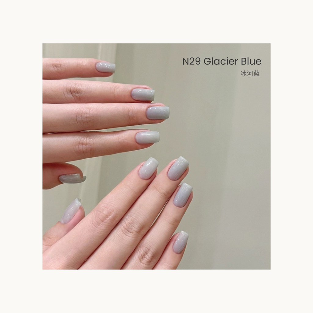 The HEMA-free,TPO-free,and TMPTA-free gel brand Moding South of France Vacation Collection Cool pastel blue and green nail gel shades from Moding French Collection.