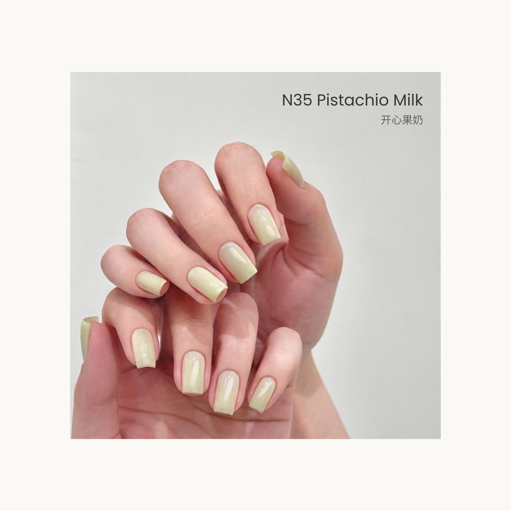 The HEMA-free,TPO-free,and TMPTA-free gel brand Moding South of France Vacation Collection Cool pastel blue and green nail gel shades from Moding French Collection.