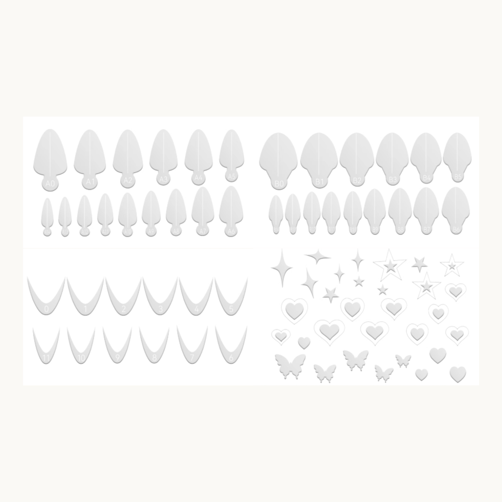 MODING Nail Mold Film Set – Reusable French and Hollow Nail Mold Sheets