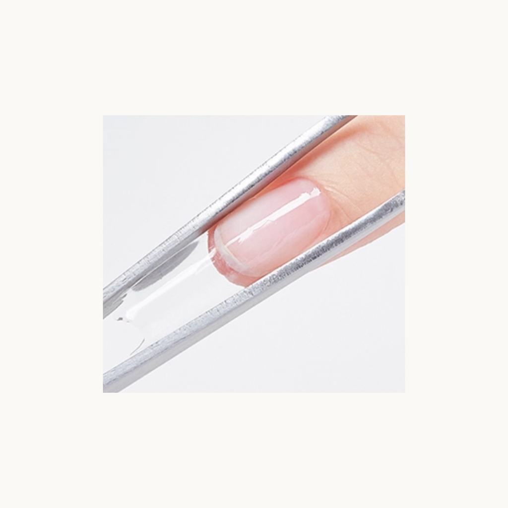 MODING nail shaping clip correcting and tightening the structure on a clear extension tip for precise C-curve shaping