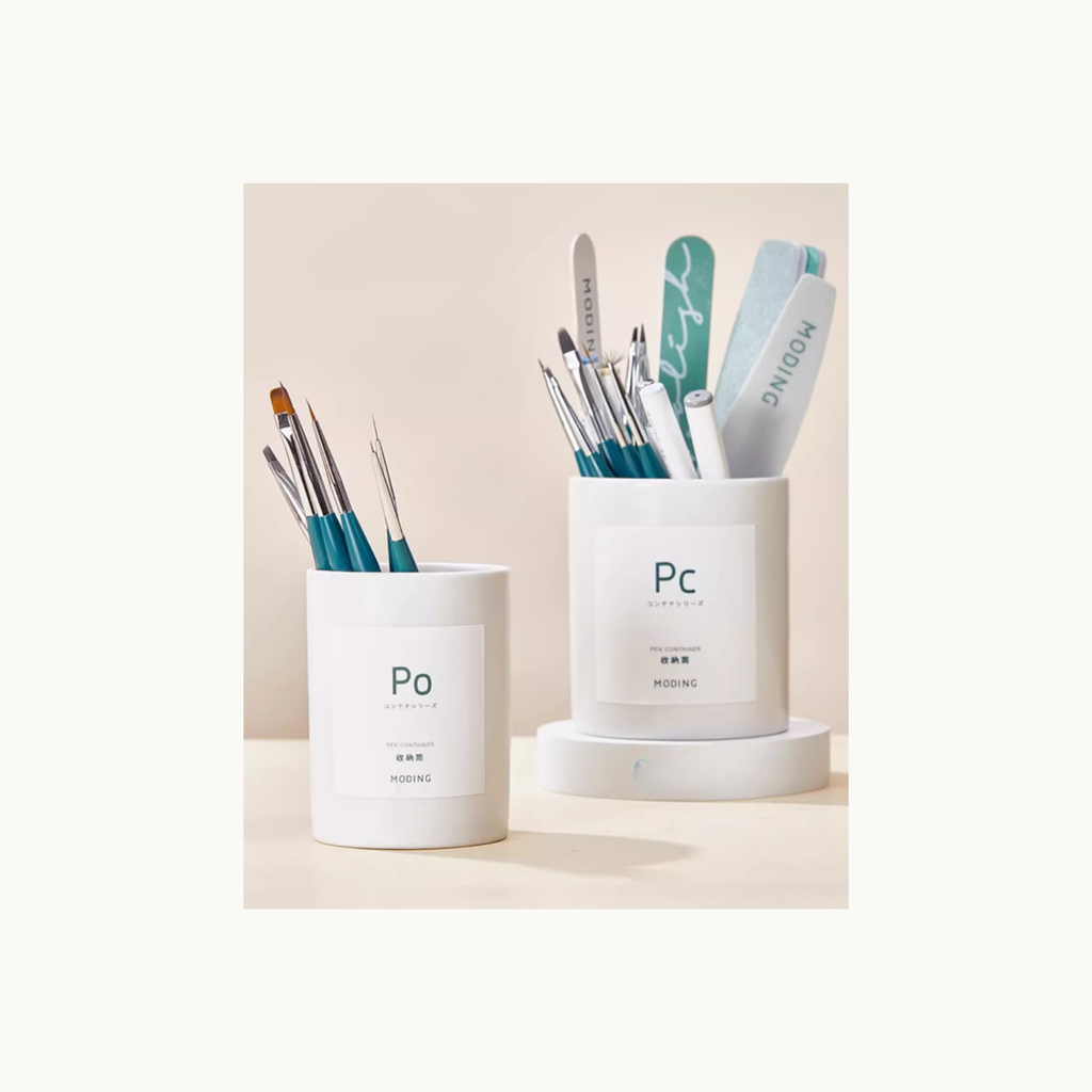 MODING Pc and Po pen containers holding nail art brushes and tools for desktop organization