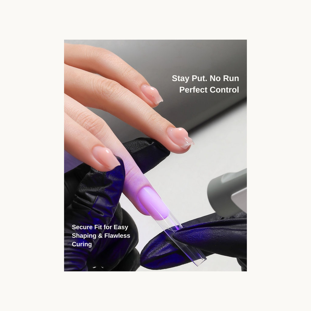 Close-up of MR NAIL jelly extension gel with non-sticky, non-stringy application