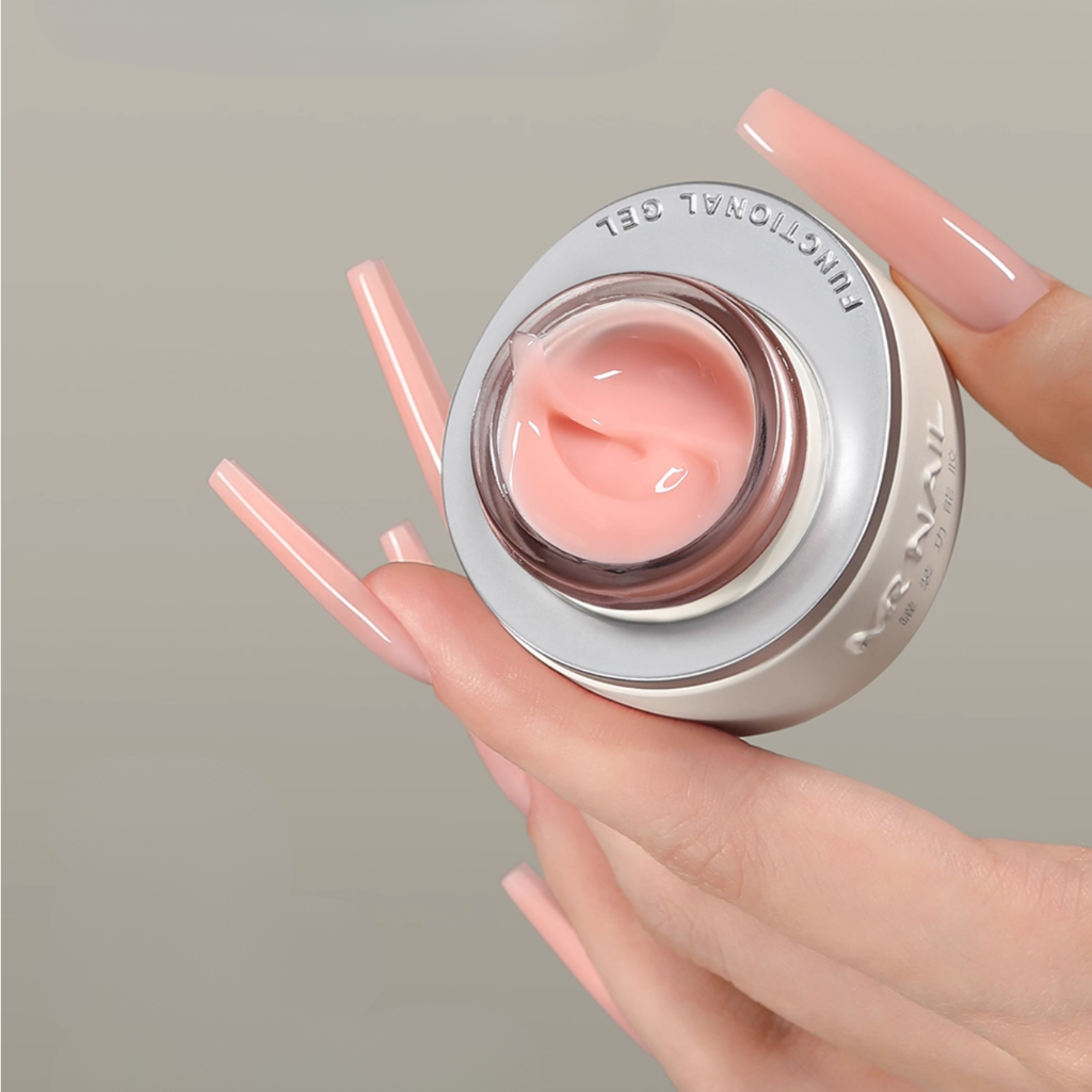 MR NAIL jelly extension gel showing soft self-leveling texture for natural nail extensions