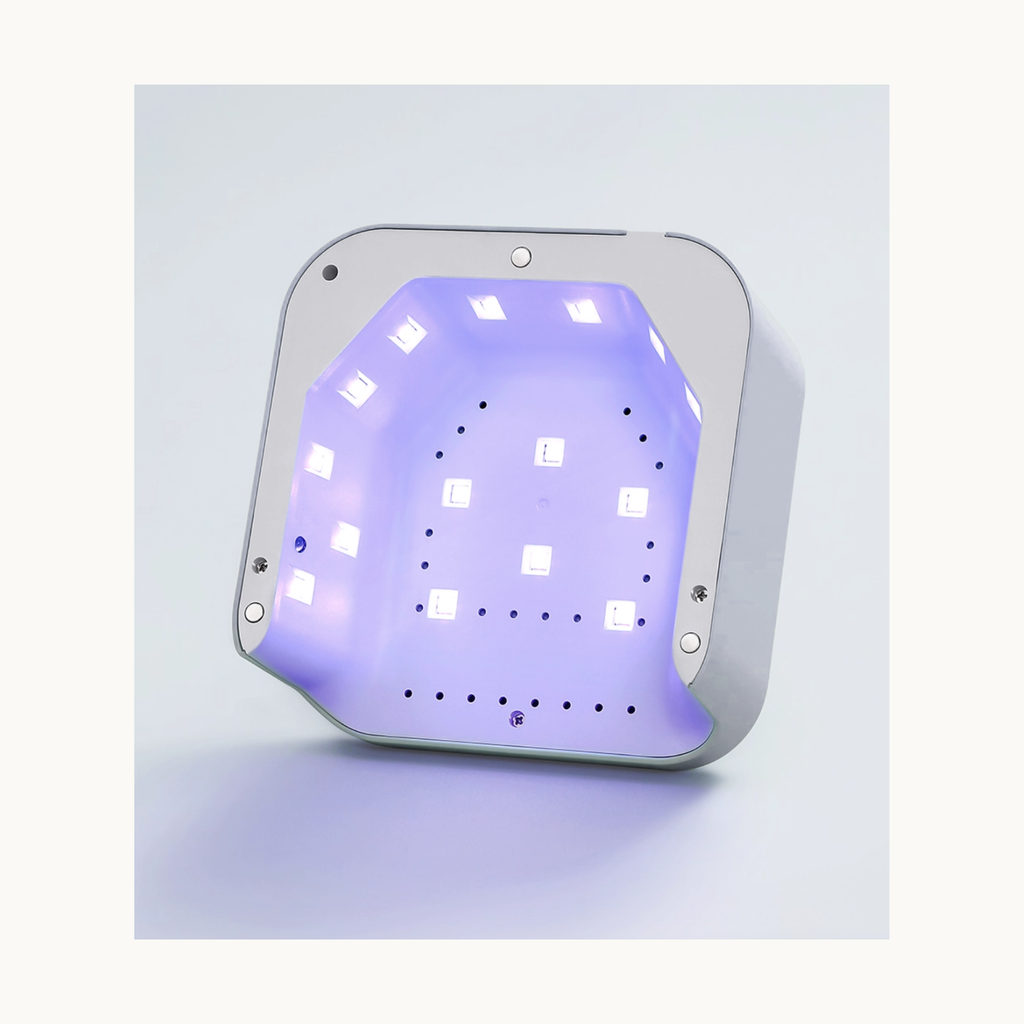 Interior view of MR NAIL UV/LED lamp showing 18 evenly distributed curing beads