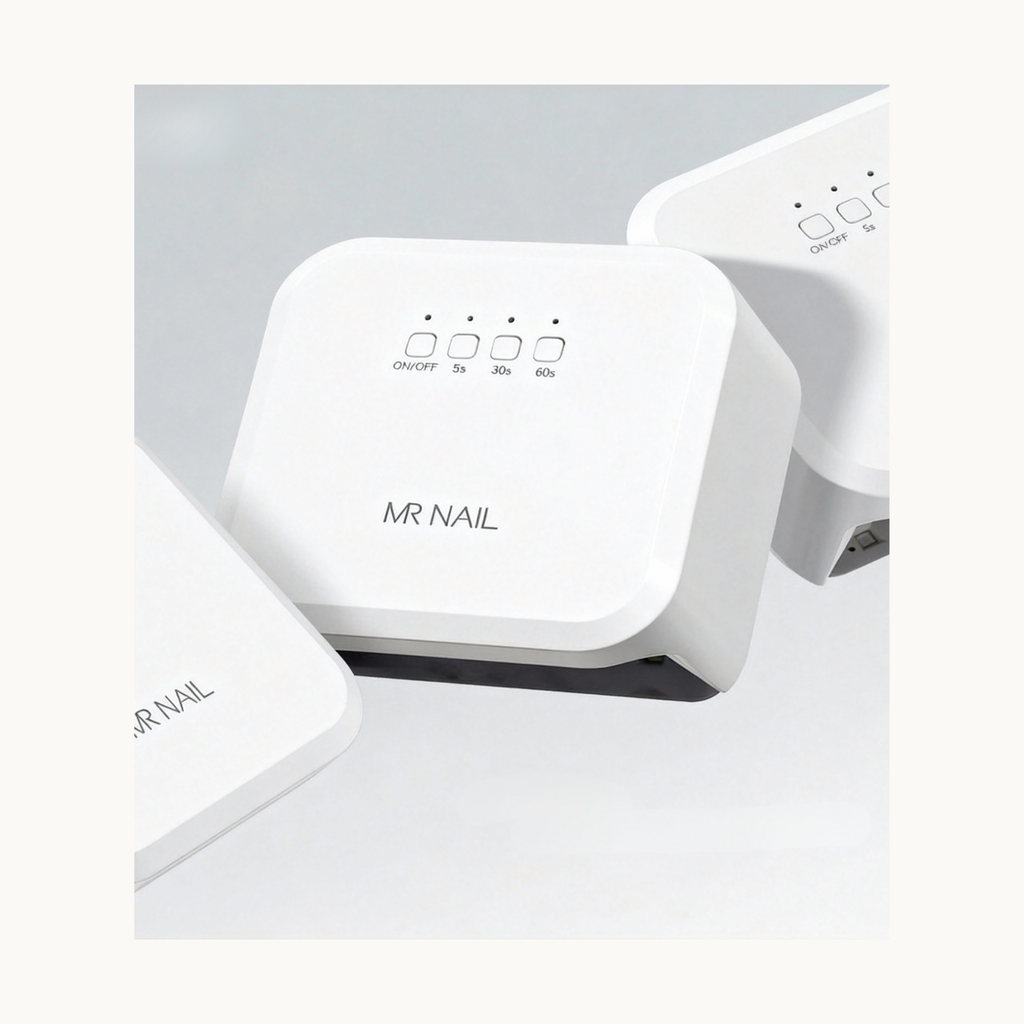 MR NAIL compact white UV/LED gel nail lamp with 5s, 30s, and 60s timer settings