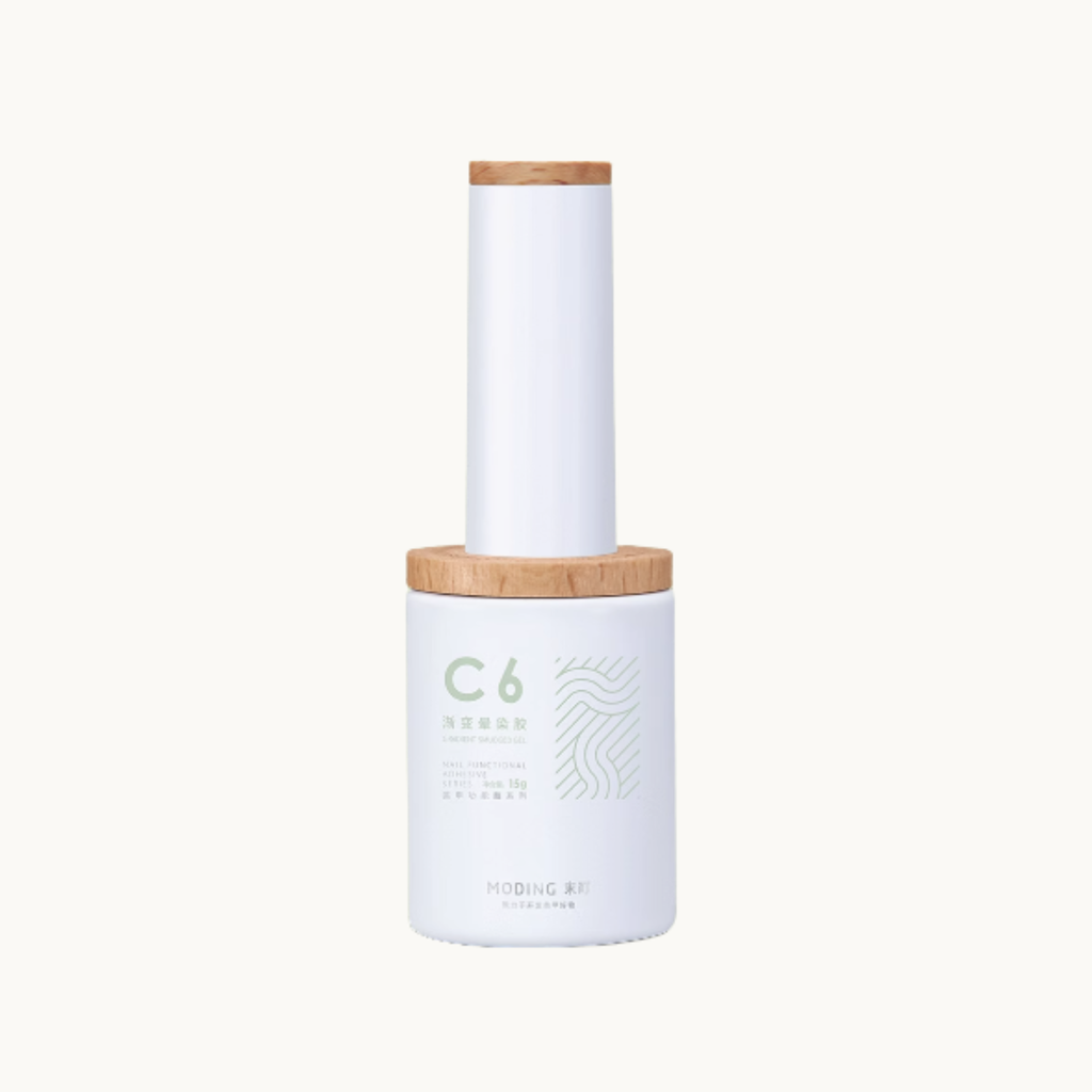 moding c06 gradient blending nail gel bottle with wooden cap on white background