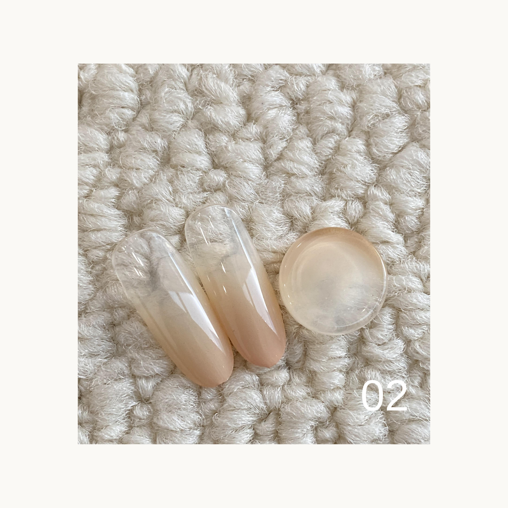 QINGYOU Caramel Cocoa Solid Color Gel 02 soft nude beige solid nail color swatch